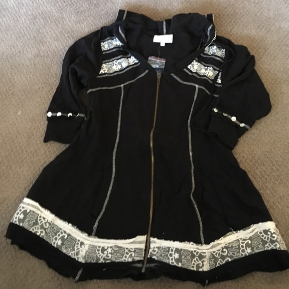 Black and white lace hoodie