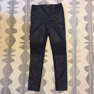 Calvin Klein mixed media faux leather leggings