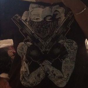 Custom off the shoulder Marilyn Monroe tattoos tee