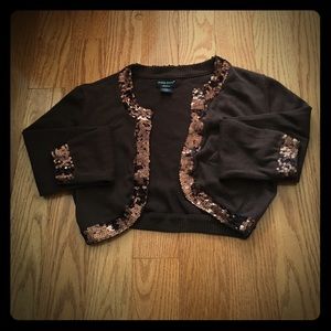 Guess brown sequined crop sweater.