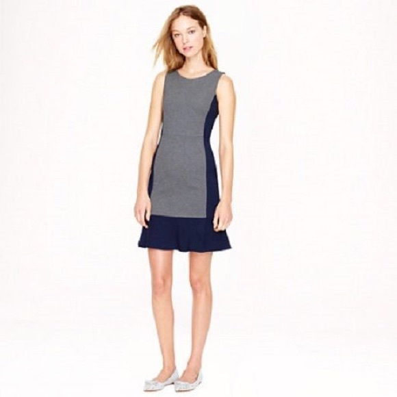 J Crew Knit Sleeveless Dress Navy and Gray 00