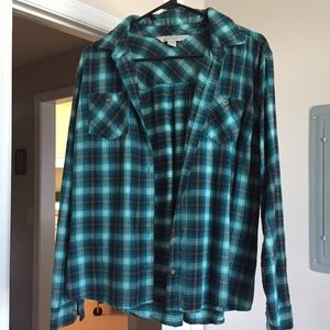 Plaid long sleeve button down