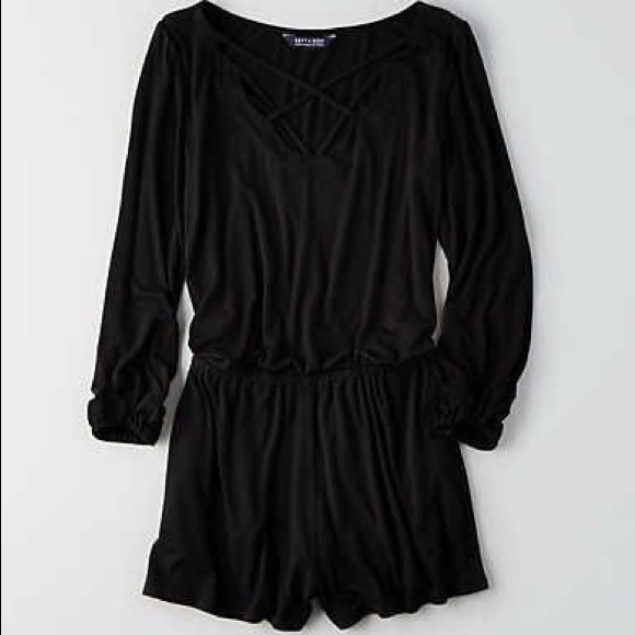 American Eagle Cross Front Romper