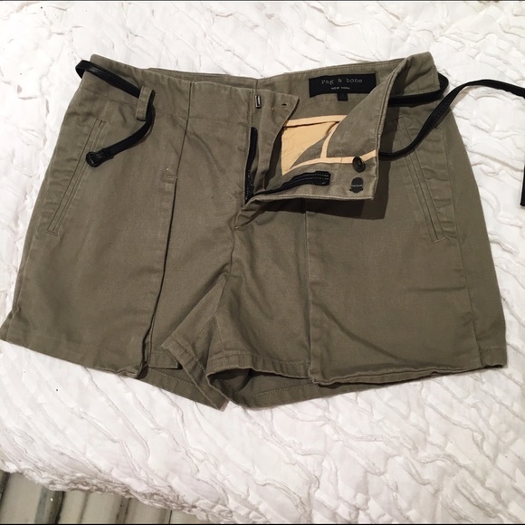 Rag and bone shorts wblack leather belt size 0
