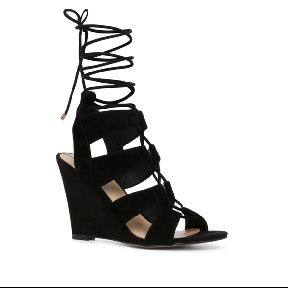 Aldo rothbaum lace up wedges black