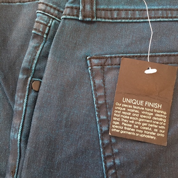 New Unique Finish Blue Skinny Jeans - Picture 3 of 4