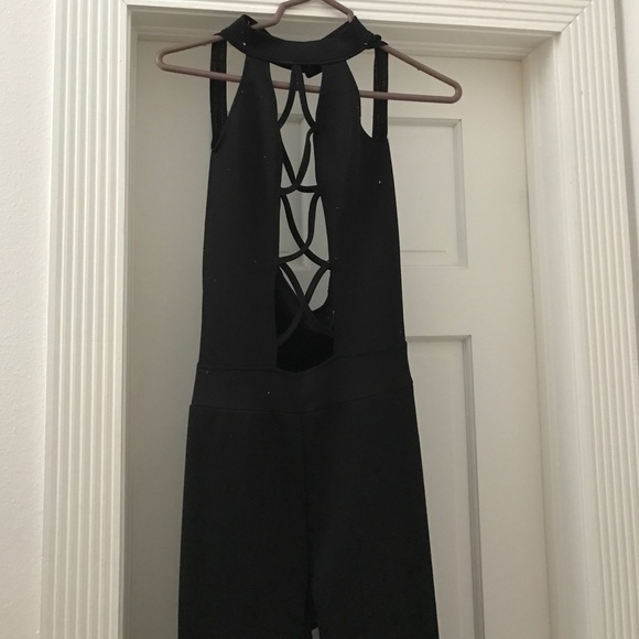 All black cross cross jumpsuit
