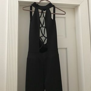 All black cross cross jumpsuit