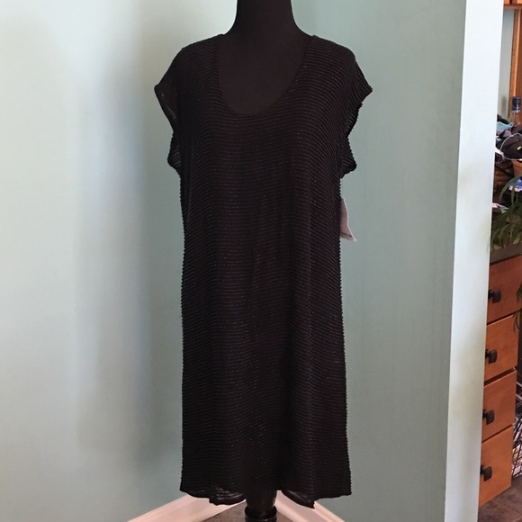 Black beaded cocktail dress