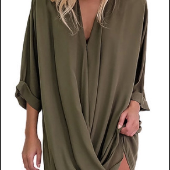 Olive green dress- never been worn
