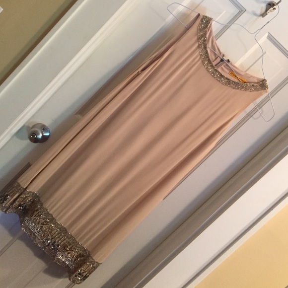 Alice + Olivia Beaded cream colored dress