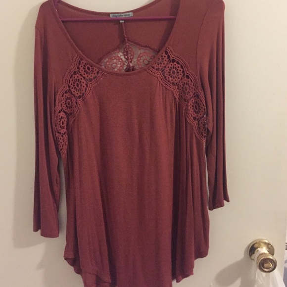 Rosey burgundy 3/4 sleeve tunic