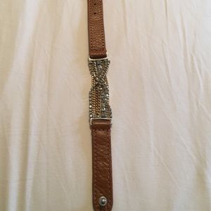 New banana republic leather and chain bracelet