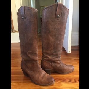 Frye Jackie Button Cognac leather 7