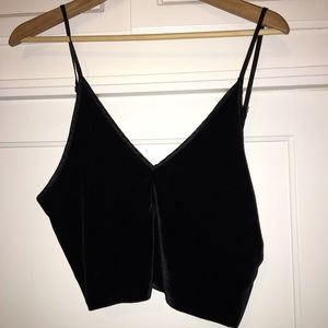 Brandy Melville black velvet crop top