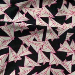 TC LuLaRoe Black Paper Airplane Leggings