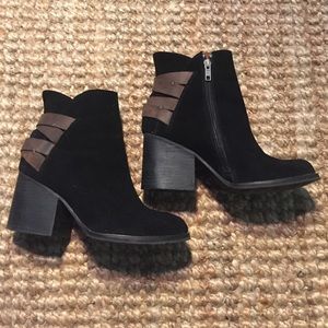 Black suede ankle boots