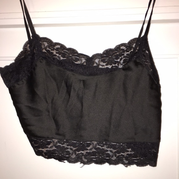 Brandy Melville silky/lace crop top