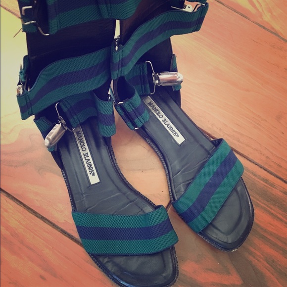 Manolo Blahnik Sandals with Striped Straps