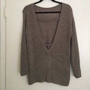 Open back oversized sweater