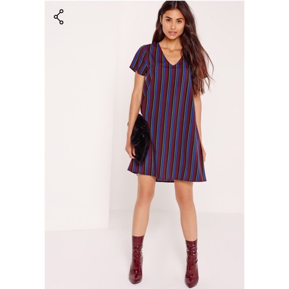 Burgundy Multi Stripe Dress