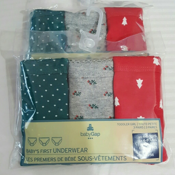 NEW  Baby Gap 3pair Undies, Panty Girl size 4-5yrs