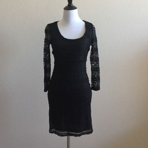 Black fitted midi dress