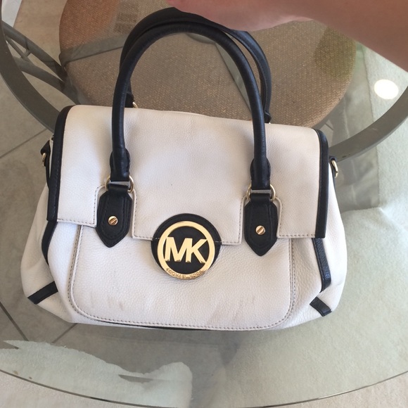 Authentic Michael Kors White Leather Purse