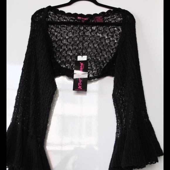 Betsey Johnson Mohair Bambi Shrug Knit Sweater M/L