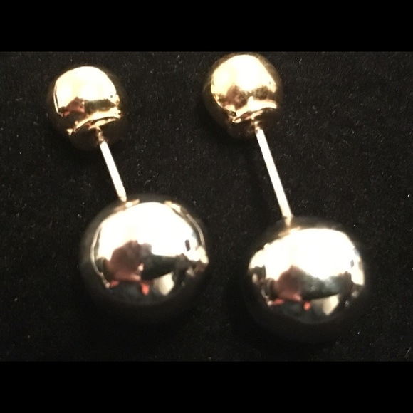 18k gold two tone earrings