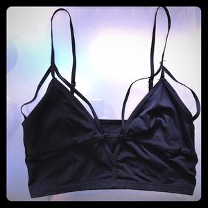Black triangle strappy bralette