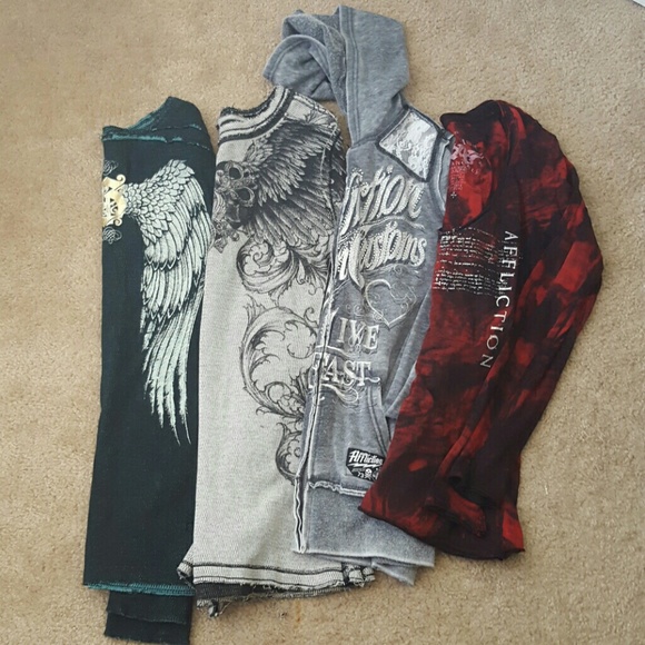 4 affliction long sleeves - ready for fall!