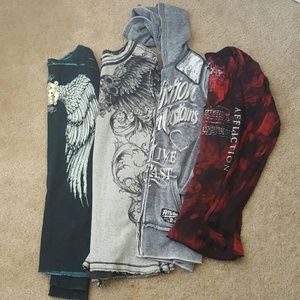 4 affliction long sleeves - ready for fall!
