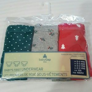 New Baby Gap Christmas Panties 3pair in 1Pack 2-3