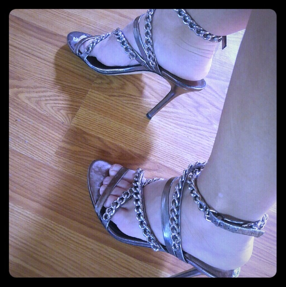 Camilla Skovgaard silver strappy heels - Picture 1 of 4