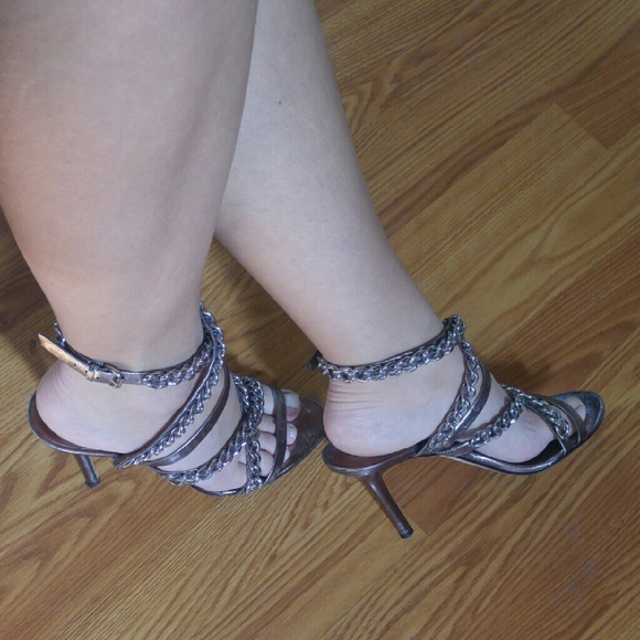 Camilla Skovgaard silver strappy heels - Picture 2 of 4