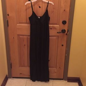 Black drawstring maxi dress