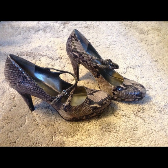 Faux Snakeskin Heels