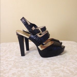 Michael Kors double strap open toe heels