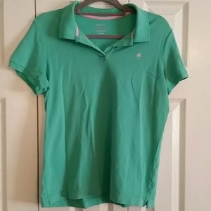 Lilly Pulitzer short sleeved teal/seafoam polo