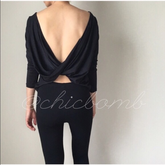 Open back basic top in Black - Picture 2 of 4