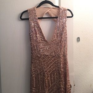 Floor Length Golden sequins dress