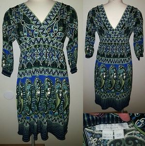 Beautiful v-neck/back paisley dress