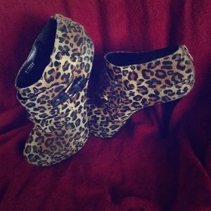 Leopard print booties