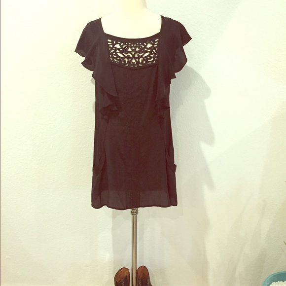 Daniel Rainn Mini Dress/ Tunic with laser cut - Picture 1 of 4