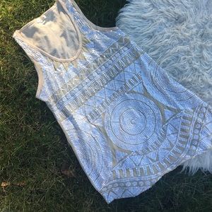 Gorgeous cream and white sequined tank