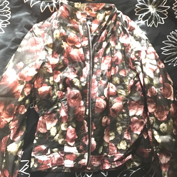 Leather floral jacket blazer