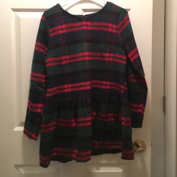 Wood plaid peplum top