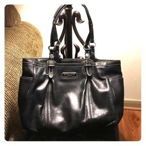 Black leather Coach purse