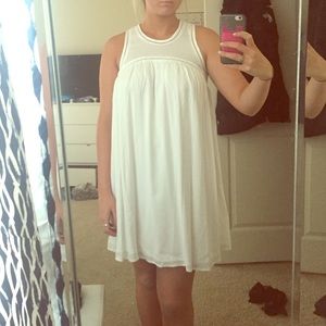 White shift dress